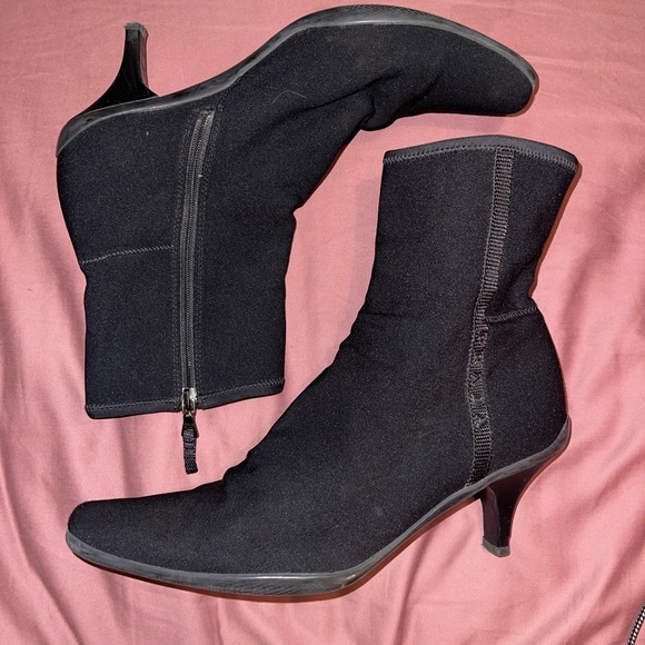 Prada Black Pointed Toe Sock Ankle Booties - Picture 2 of 6
